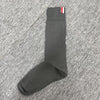 THOM BROWNE Drei Streifen 4-Bar Leichte Baumwolle Mid-Calf Socken Dunkelgrau (FAS020B 01690 025) 139893203 [P]