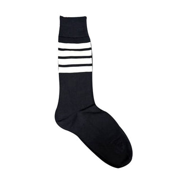 THOM BROWNE トムブラウン 三線 4バー ライトウェイト コットン ミッドカーフ ソックス ネイビー (FAS020B 01690 415) 139893210