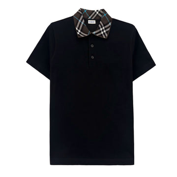 Burberry 25SS Check Detail Men's Polo Short Sleeve T-Shirt Black 8103865 139925966