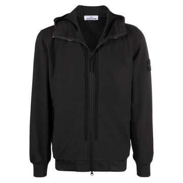 Stone Island Softshell Hooded Jacket with Patch 761540427 76788469