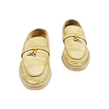 LORO PIANA イエロー サマー チャムス ワーク ローファー 37 139997976