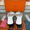 Hermes Juli Sandal Slipper 36.5 White 232129 140025745 [P]