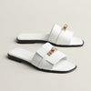Hermes Juli Sandal Slipper 36.5 White 232129 140025745 [P]