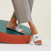 Hermes Juli Sandal Slipper 36.5 White 232129 140025745 [P]