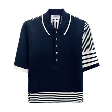 THOM BROWNE ファンミックス 半袖 トンブ 腕章 カラー 半袖 Tシャツ MKP113F 415 140046319