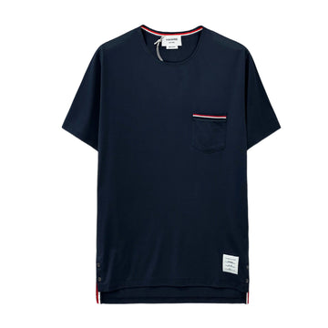 THOM BROWNE ストライプポケット半袖Tシャツ ネイビー MJS010A 415 140047420