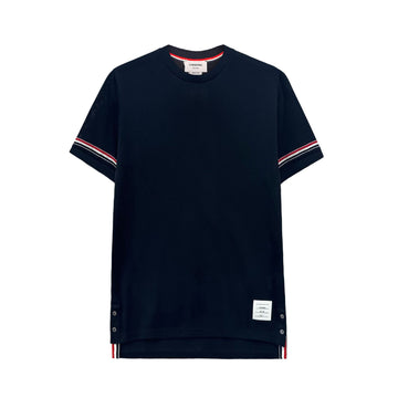 THOM BROWNE Light Armband Kurzarm T-Shirt Navy MJS247A 415 140049588