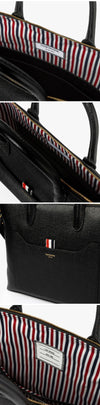 Thom Browne Pebble Grain Three Stripe Tab Briefcase 157969553 [P]