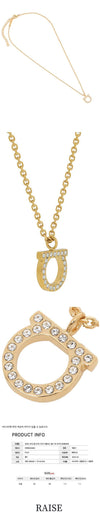 Salvatore Ferragamo 24SS Crystal Gancini Large Necklace 76-0132 0696656 64448494 [P]