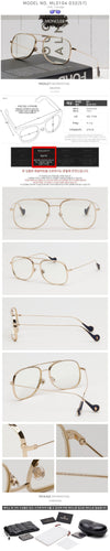 Moncler Sunglasses ML0104 Clear Lens Luxury Boeing Retro Metal Frame UV Protection Vision Care 123682329 [P]