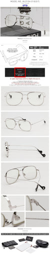 Moncler Sunglasses ML0104 Clear Lens Luxury Boeing Retro Metal Frame UV Protection Vision Care 123682329 [P]