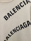 BALENCIAGA Weiße Multi-Logo Allover Strickpullover 140165528 [P]
