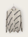 BALENCIAGA Weiße Multi-Logo Allover Strickpullover 140165528 [P]