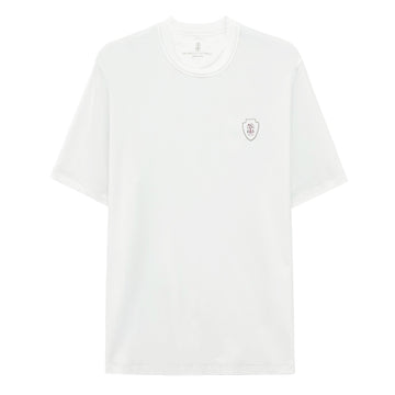 BRUNELLO CUCINELLI T-Shirt mit Logo in Athletic Fit Weiß MW8571884 CCQ81 140176413