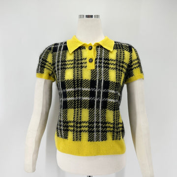 DIOR Mohair-Karo Kurzarm-Pullover 152172008