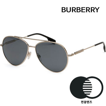 Burberry Polarized Sunglasses BE3147 1109 81 Double Bridge B-Frame Gold Fashion Luxury 140225477