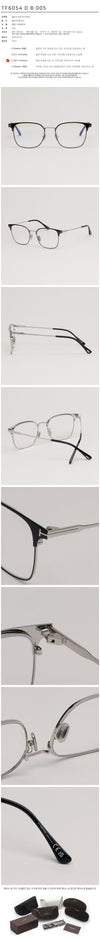 TOM FORD Bluelight-blockierende Brille TF6054DB 005 schwarz quadratisch mit silberner Fassung 140226087 [P]