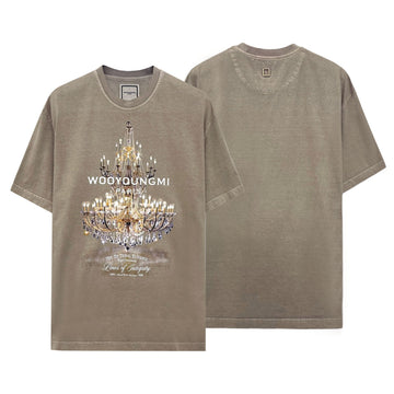 Wooyoungmi 25SS Beige Chandelier Graphic Short Sleeve T-Shirt W253TS22790E 140317770