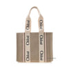 CHLOE Woody Tote Bag aus Leinen 6J5 SS25 140337355 [P]