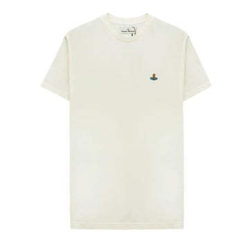 Vivienne Westwood Embroidered Logo Short Sleeve T-Shirt Ivory 3G010013J001MGO 140403257