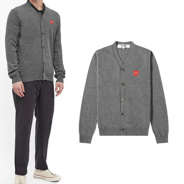 COMME DES GARCONS Classic Cardigan mit rotem Wappen 051-3-8 61092145