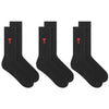 AMI Heart A Logo Socks 3PACK Black USC606 379 48875129 [P]