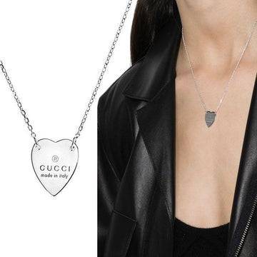 Gucci Signature Heart Silver Necklace YBB223512001 48489463