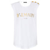 BALMAIN Button-Logo-Druck Baumwolltop RF11075 I042 45118326 [P]
