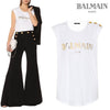 BALMAIN Button-Logo-Druck Baumwolltop RF11075 I042 45118326 [P]