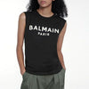 BALMAIN ゴールドボタン ロゴプリント コットン トップ B012 45118058 [P]