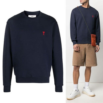 AMI Herz Stickerei Logo Unisex Sweatshirt A21HJ007 730_1 45118053