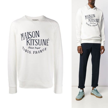 Maison Kitsune PALAIS ROYAL Ivory Sweatshirt stamp: AM00300KM0001 45118012