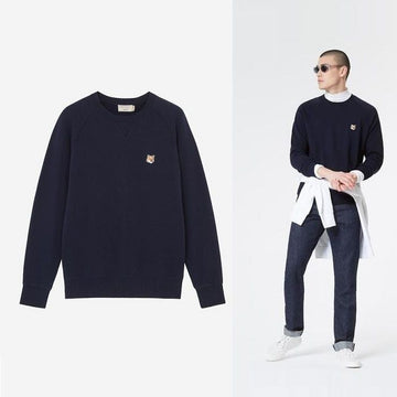 Maison Kitsune Head Fox Patch Sweatshirt Navy AM00303KM0001 45117988