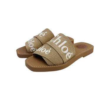 CHLOE Woody Logo Strap Slipper Beige CHC23U1824J 140431322