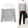 AMI Herzlogo Streifenshirt E22UTS300 072 101 45117472 [P]