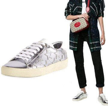 Saint Laurent Star Patch Silver Sneakers 485251 AAL00 8105 45117296