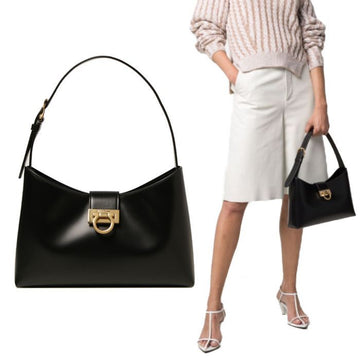 Salvatore Ferragamo Tripolio Shoulder Bag Black 210926 745035 45115816