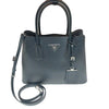 Prada CUIR Saffiano 1BG887 Black Double Tote Bag Shoulder Strap 2way 140484387 [P]