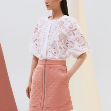 HERMES Besticktes Strandhemd H5E3616DA9034 140492324