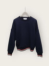 THOM BROWNE ネイビーヒドンバンディングオーバーサイズクルネックマンツーマン 60002827 [P]