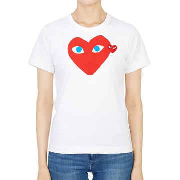 Comme Des Garcons Double Heart Red Wappen Round Neck AZ T085 051 1 Women's Short Sleeve T-Shirt 29417889