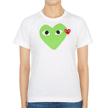 Comme Des Garcons Double Heart Red Wappen AZ T105 051 3 Women's Short Sleeve T-Shirt 30590990
