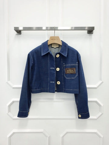 Gucci Women's Cropped Denim Jacket 728270 38 140560217