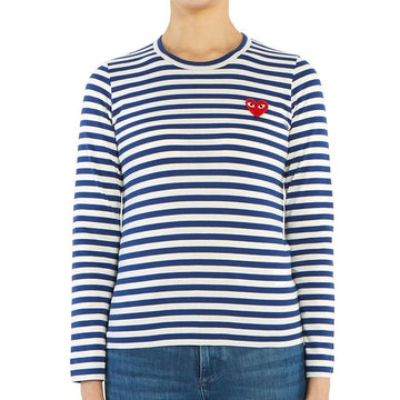 COMME DES GARCONS レッドワッペン ストライプ レディース 長袖Tシャツ AZ T163 051 2 140562194