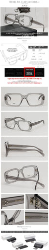 CELINE Brille CL50143I 020 Luxus Mode Transparent Bold Quadratisch Hornrahmen 140564312 [P]