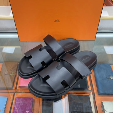 Hermes Cipre Men's Sandals Slippers Black H222000ZH 140564332