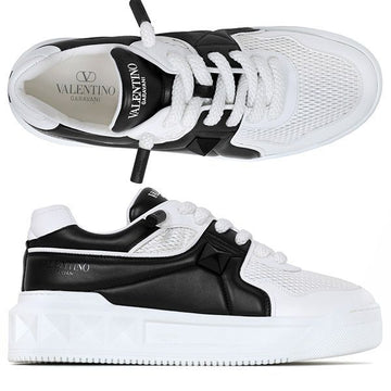 Valentino White Black One Stud XL Low Top Sneakers 140617774