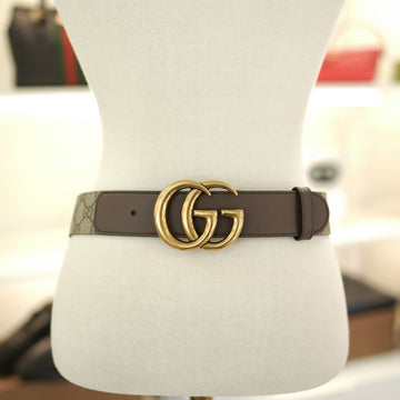 GUCCI Damen Gürtel Leder Beige Dunkelbraun 400593 92TLT 8358 140617811