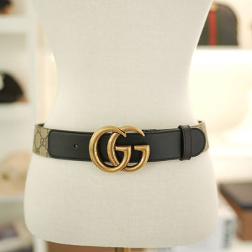 GUCCI Damen Gürtel Leder Beige Schwarz 140620821