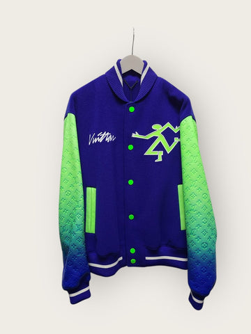 LOUIS VUITTON Mix Gradient Leder Varsity Jacke 52 140630520